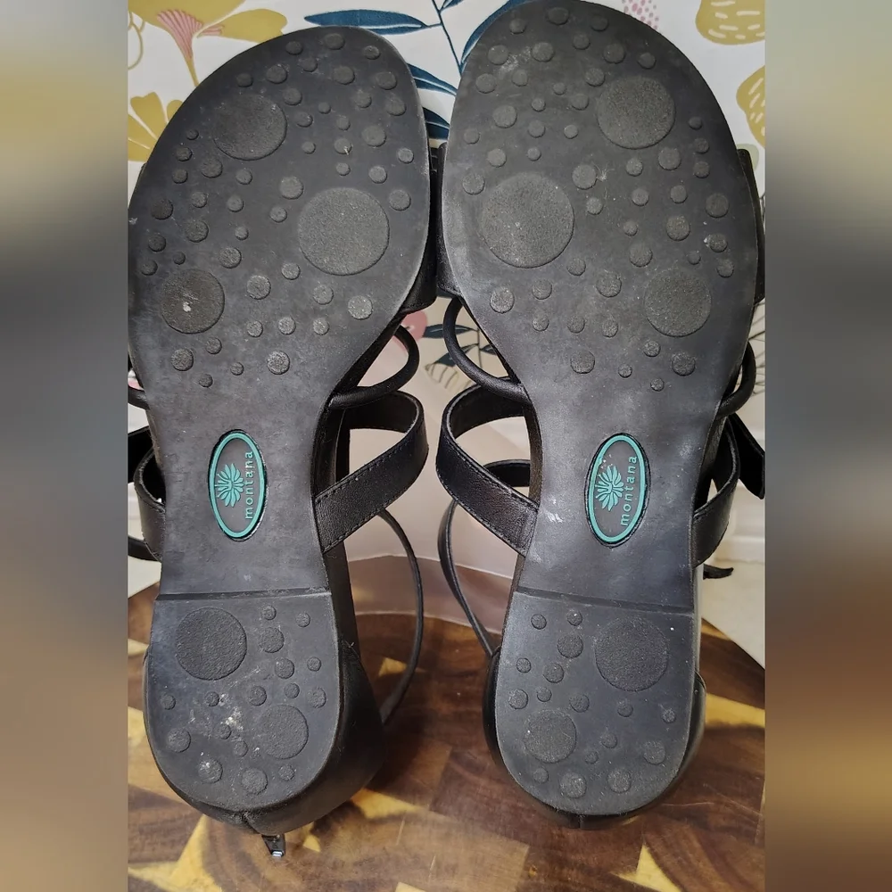 Montana black leather sandals Size 6 - Picture 8 of 9